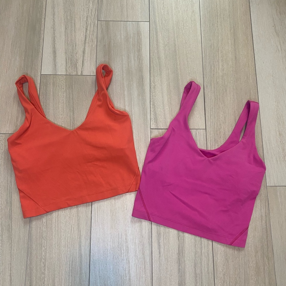 Lululemon align tanks orange & pink size 2 preowned